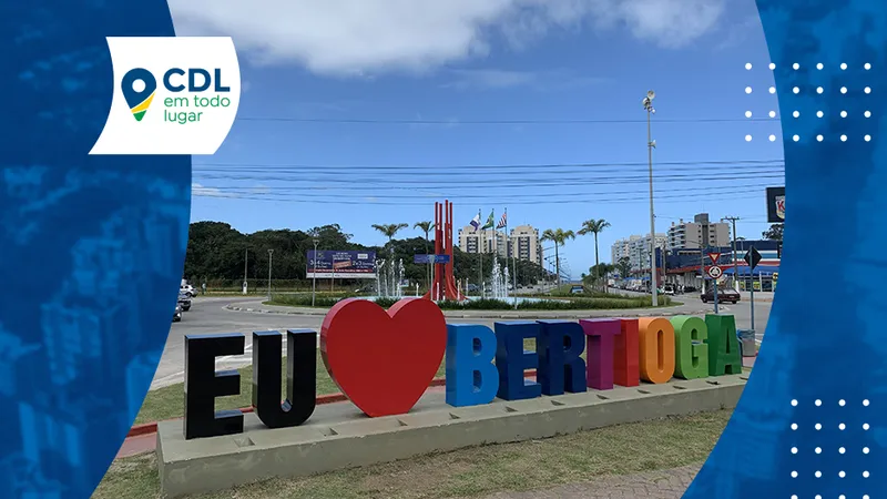 Arte realizada com foto da CDL Bertioga