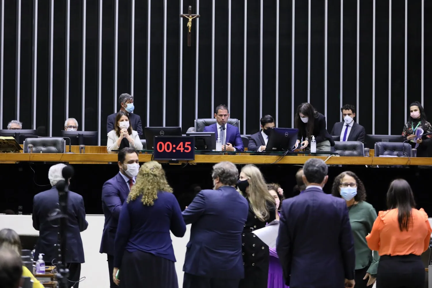 A sessão do Congresso foi presidida pelo vice-presidente da Câmara, Marcelo Ramos Nacional