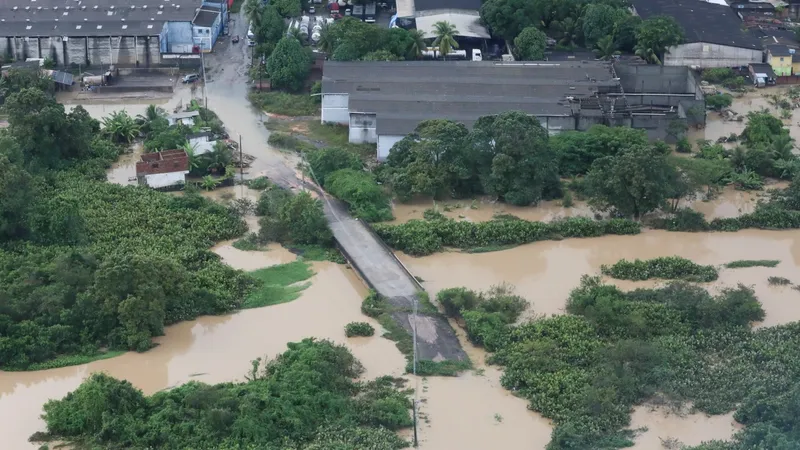 Área da Grande Recife inundada pelas fortes chuvas