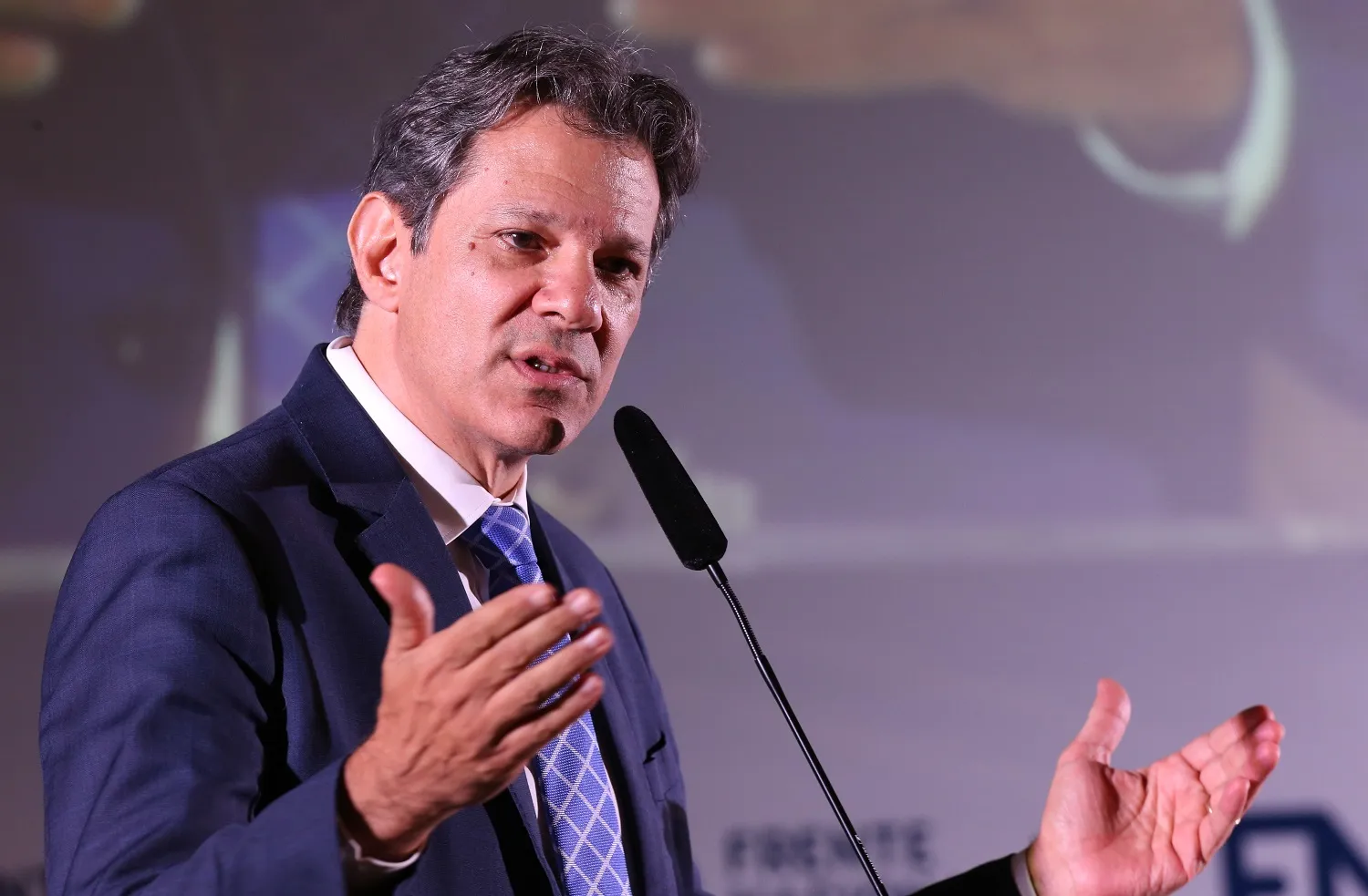 Brasília (DF) 13/03/2023 Ministro da Economia, Fernando Haddad durante reunião na Frente Nacional de Prefeitos.