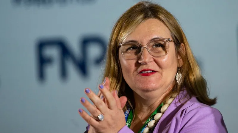 Brasília (DF), 13/03/2023 – A presidenta da Caixa, Maria Rita Serrano, durante a abertura da 84ª Reunião Geral da Frente Nacional de Prefeitos (FNP).