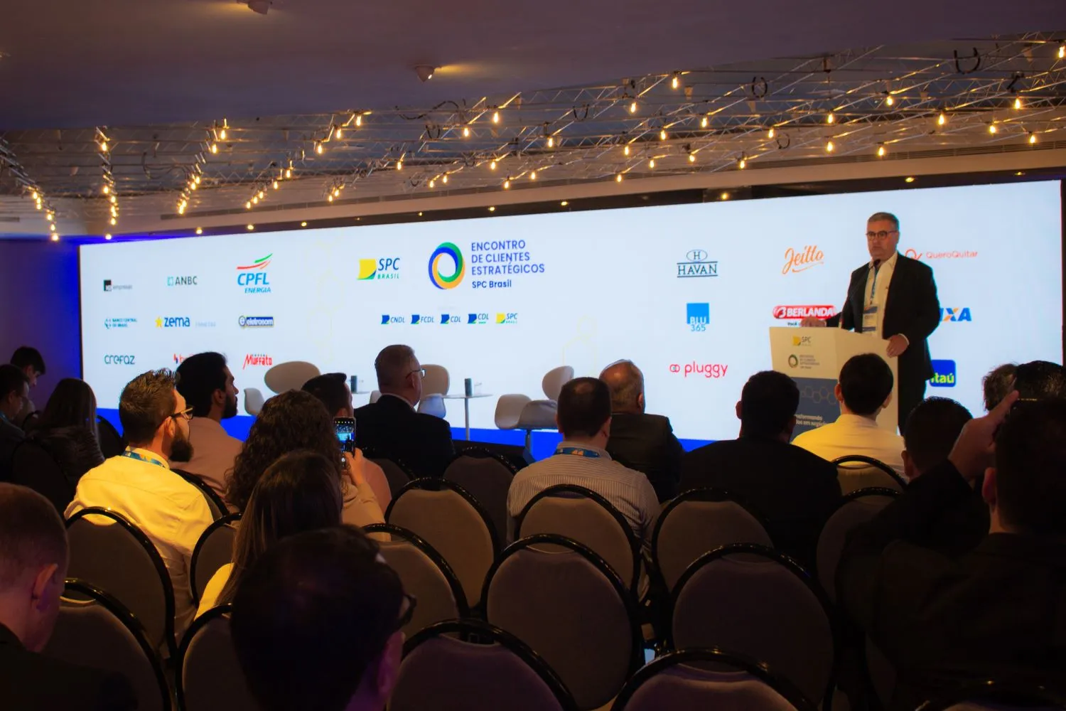 Roque Pellizzaro Jr, presidente do SPC Brasil, fez o discurso de abertura
