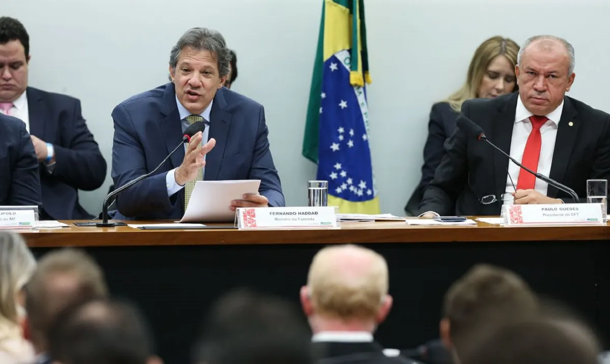 Ministro da Economia, Fernando Haddad, durante audiência pública conjunta das comissões de Desenvolvimento Econômico; Finanças e Tributação.