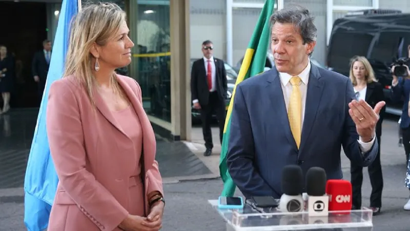 O ministro da Fazenda, Fernando Haddad, reúne-se com a Rainha Máxima, dos Países Baixos – enviada especial do Secretário-Geral das Nações Unidas para Inclusão Financeira para o Desenvolvimento.