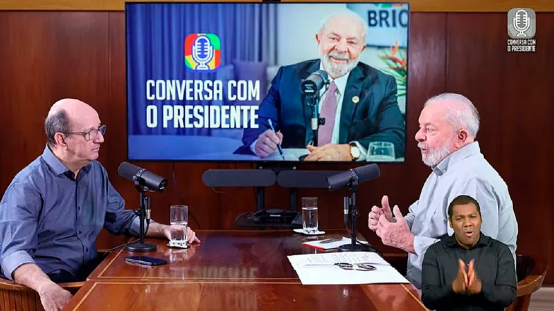 Brasília (DF), 29.08.2023 – Presidente Lula é entrevistado por Marcos Uchoa no programa Conversa com o Presidente, no Palácio da Alvorada, em Brasília.