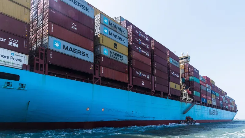 Lateral de navio porta-contêineres no Mar Vermelho