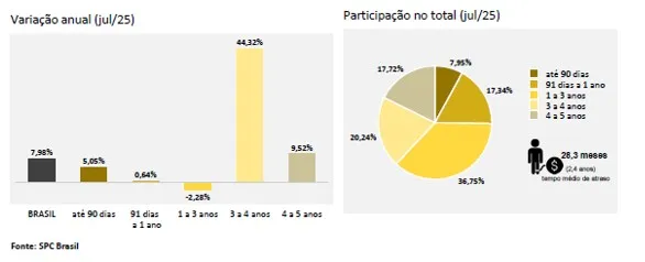 Inadimplência de pessoas físicas no brasil acelera e atinge 71,37 milhões de devedores em julho, aponta CNDL/SPC Brasil